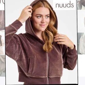 NUUDS Textured Zip Hoodie Brown Size Medium Daryl Ann